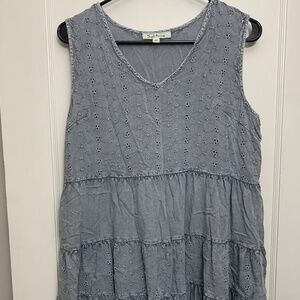 SOLITAIRE Blue/gray rayon tank